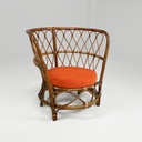 Poltrone a pozzetto in rattan, 1970 ca.