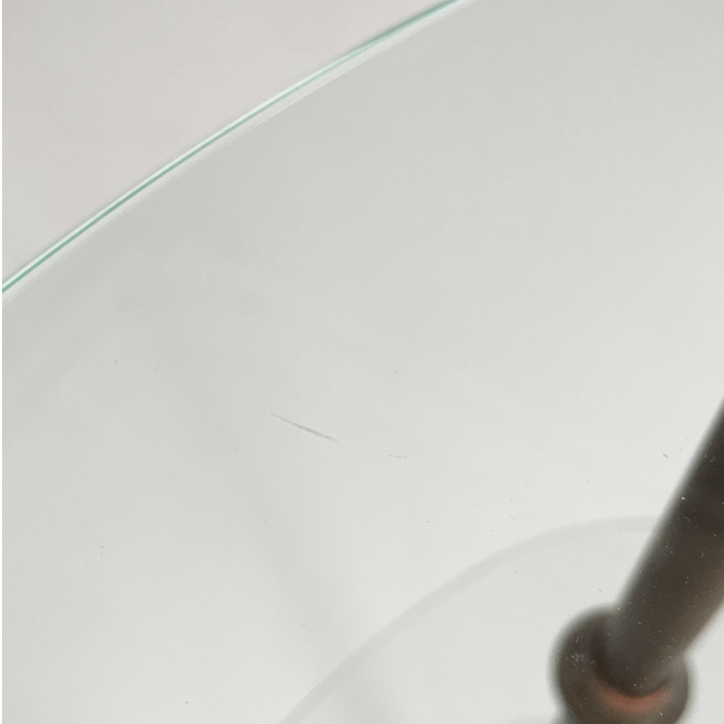 Consolle a tre piani in metallo e vetro, 1920 ca.