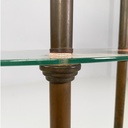 Consolle a tre piani in metallo e vetro, 1920 ca.