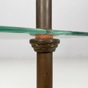 Consolle a tre piani in metallo e vetro, 1920 ca.