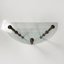 Consolle a tre piani in metallo e vetro, 1920 ca.