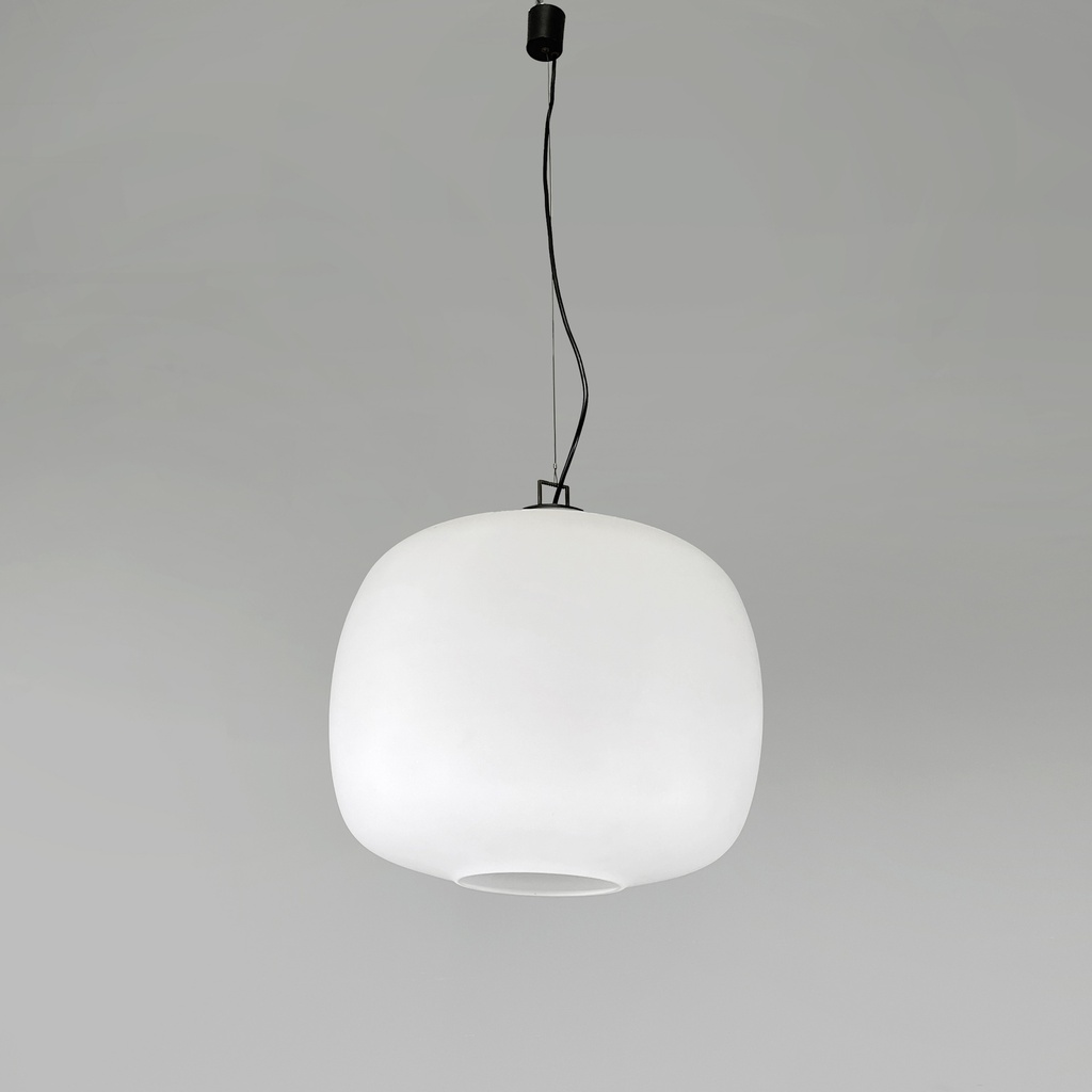 Lampadario in vetro opalino, 1950 ca.