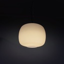 Lampadario in vetro opalino, 1950 ca.