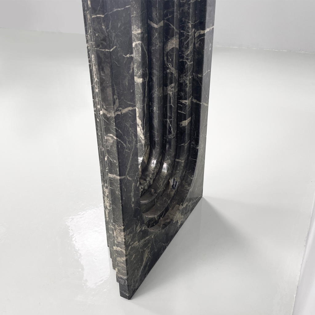 Consolle in marmo verde e bianco, 1980 ca.