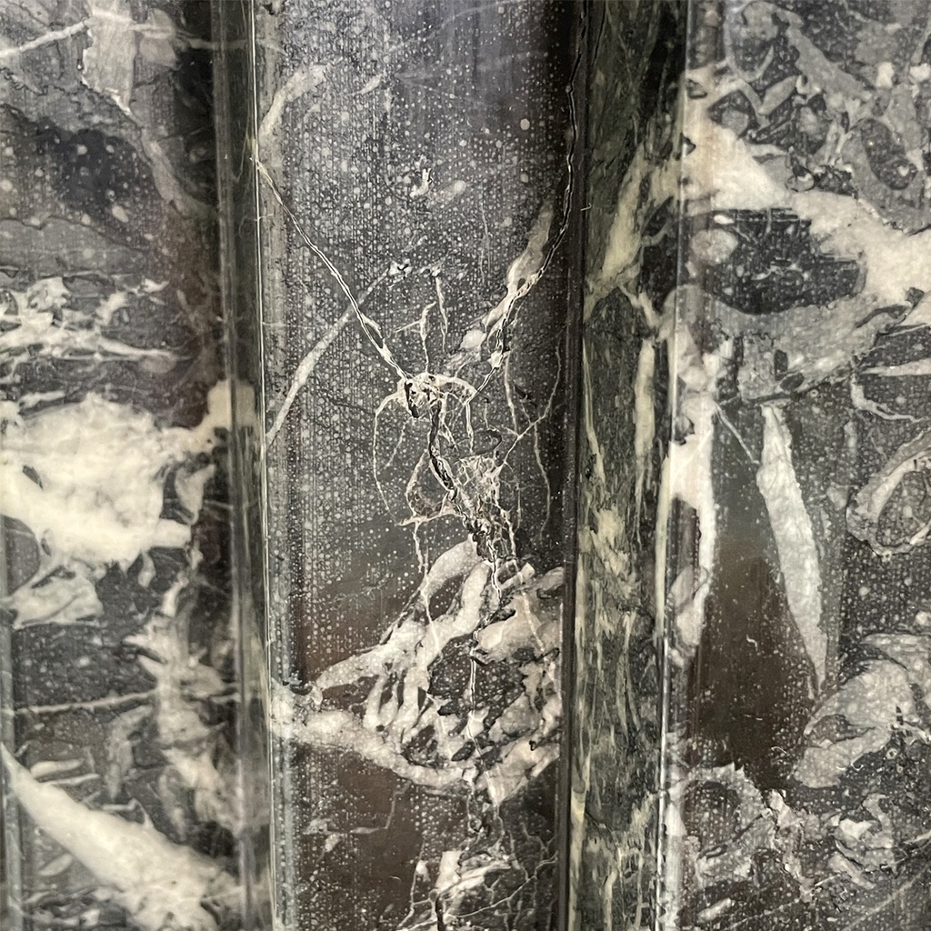 Consolle in marmo verde e bianco, 1980 ca.