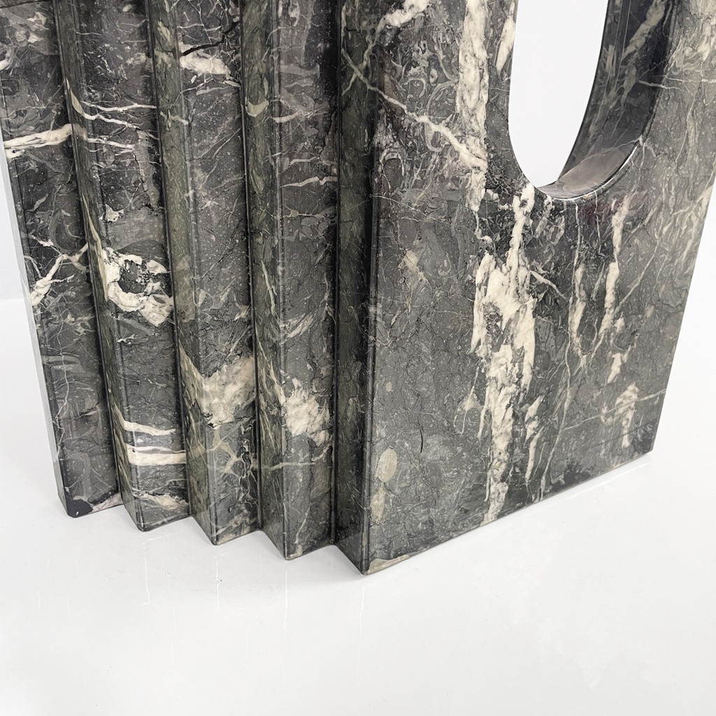 Consolle in marmo verde e bianco, 1980 ca.