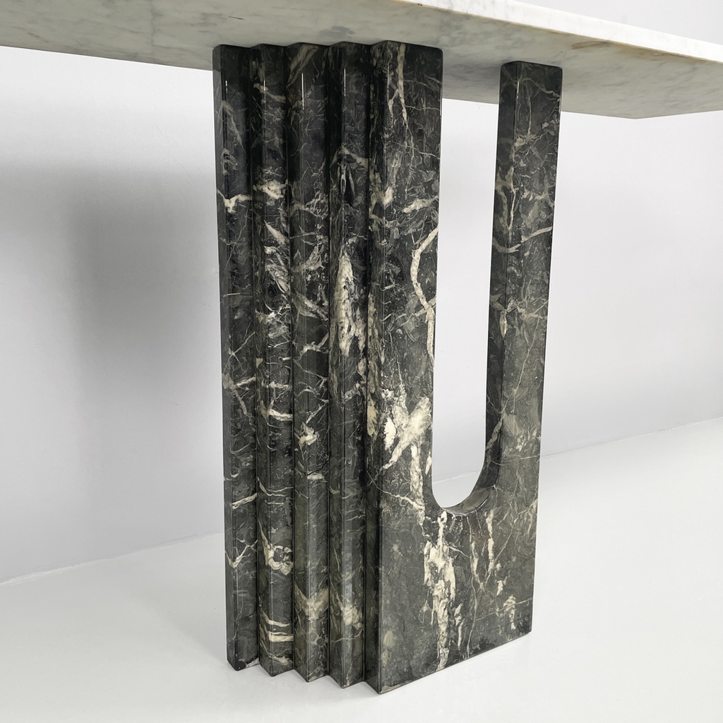 Consolle in marmo verde e bianco, 1980 ca.