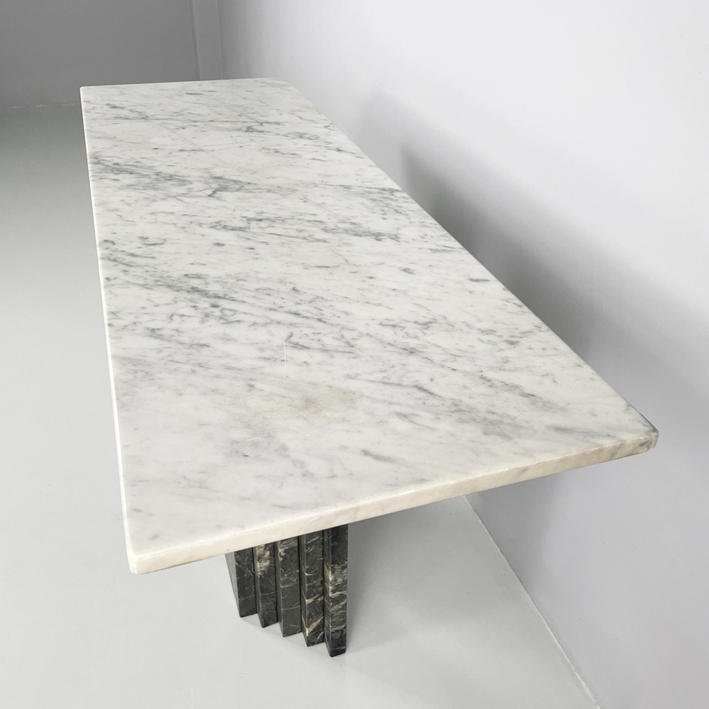 Consolle in marmo verde e bianco, 1980 ca.