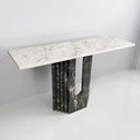 Consolle in marmo verde e bianco, 1980 ca.