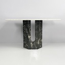 Consolle in marmo verde e bianco, 1980 ca.