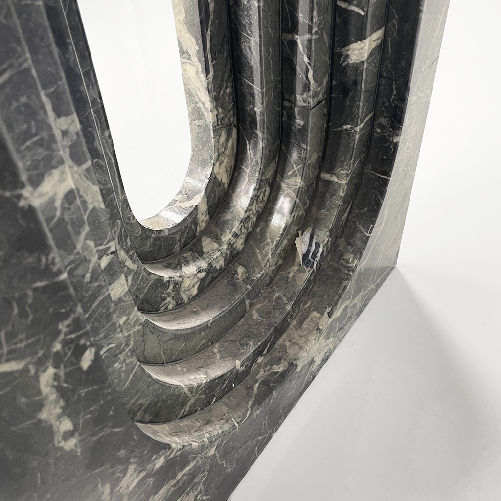 Consolle in marmo verde e bianco, 1980 ca.