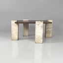 Tavolo da caffè in granito rosso e travertino, 1970 ca.