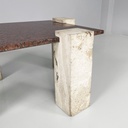 Tavolo da caffè in granito rosso e travertino, 1970 ca.