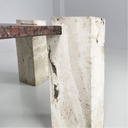 Tavolo da caffè in granito rosso e travertino, 1970 ca.