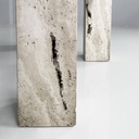 Tavolo da caffè in granito rosso e travertino, 1970 ca.