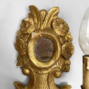 Applique in legno dorato e specchio, 1700 ca.