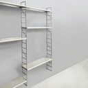 Libreria modulare da parete in acciaio e metallo bianco, 1980 ca.