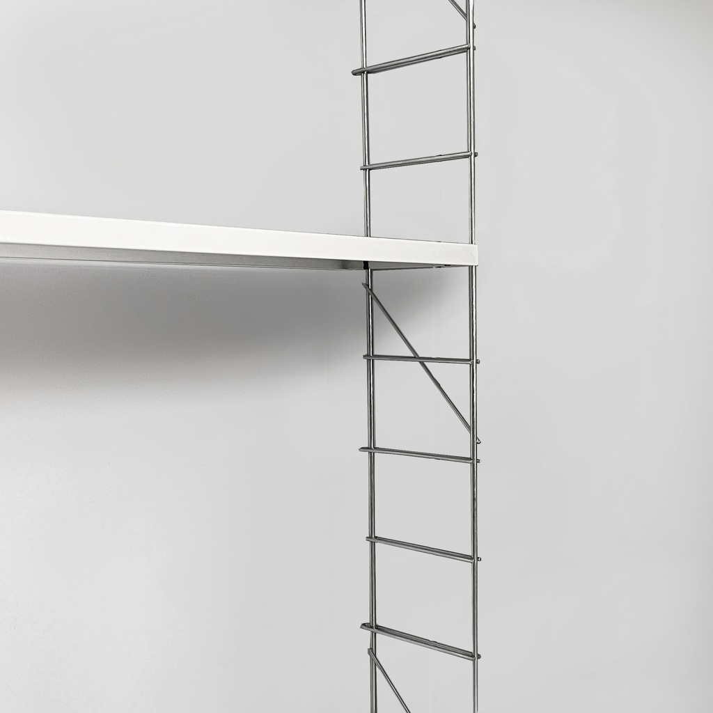 Libreria modulare da parete in acciaio e metallo bianco, 1980 ca.