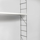 Libreria modulare da parete in acciaio e metallo bianco, 1980 ca.