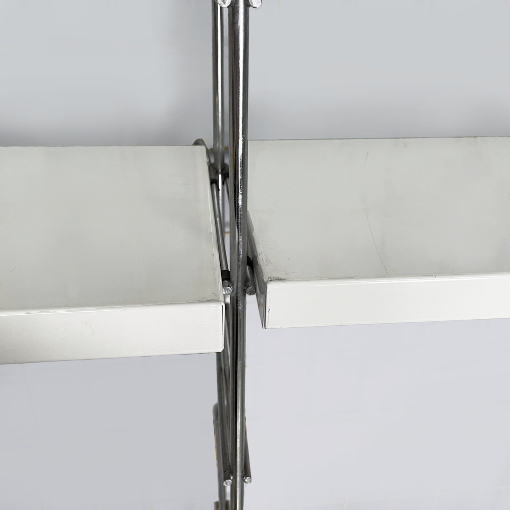 Libreria modulare da parete in acciaio e metallo bianco, 1980 ca.