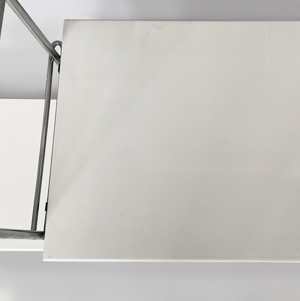 Libreria modulare da parete in acciaio e metallo bianco, 1980 ca.