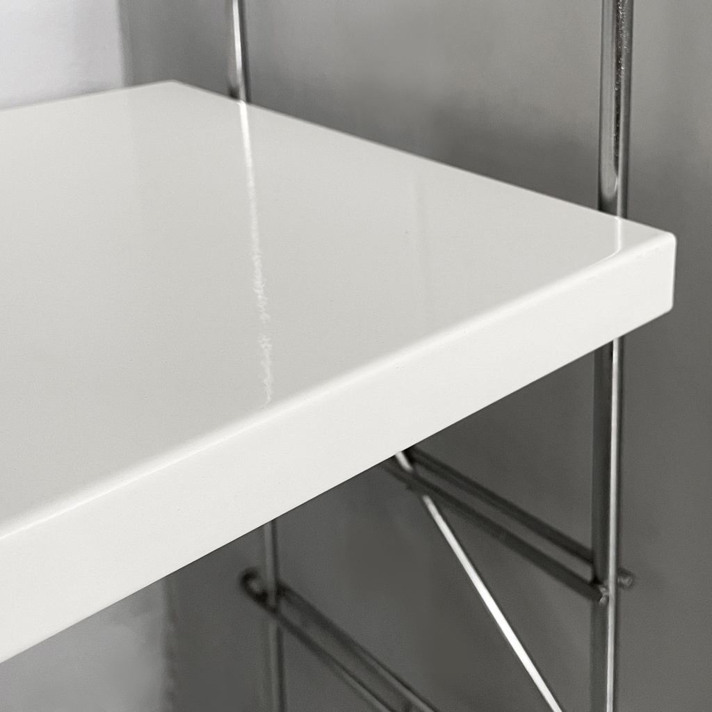 Libreria modulare da parete in acciaio e metallo bianco, 1980 ca.