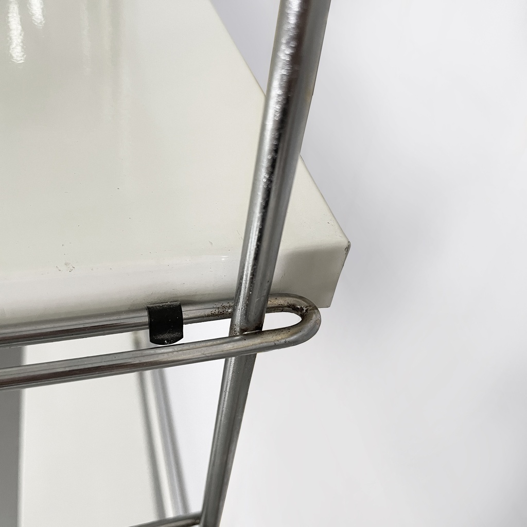 Libreria modulare da parete in acciaio e metallo bianco, 1980 ca.