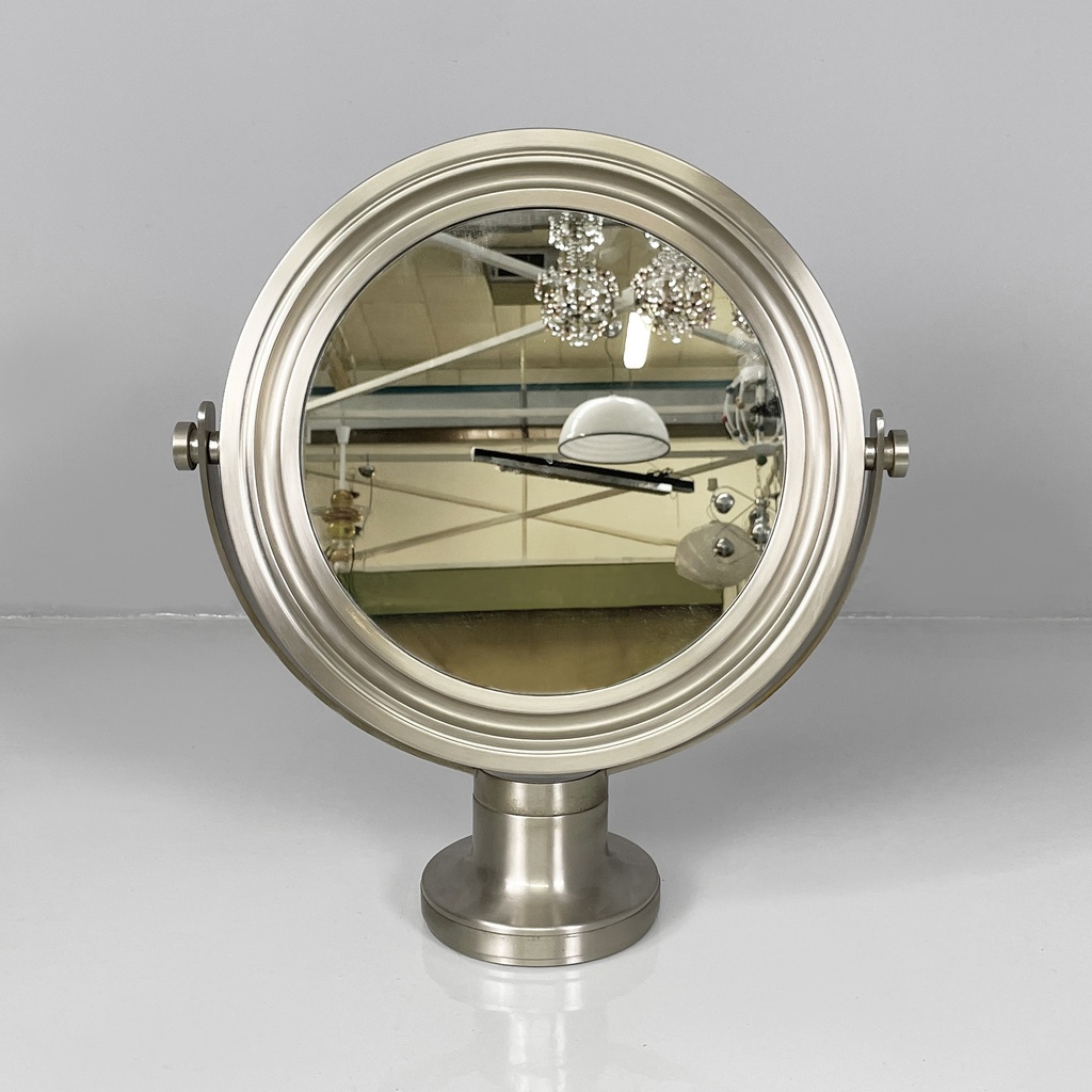 Specchio da tavolo orientabile in metallo, 1970 ca.