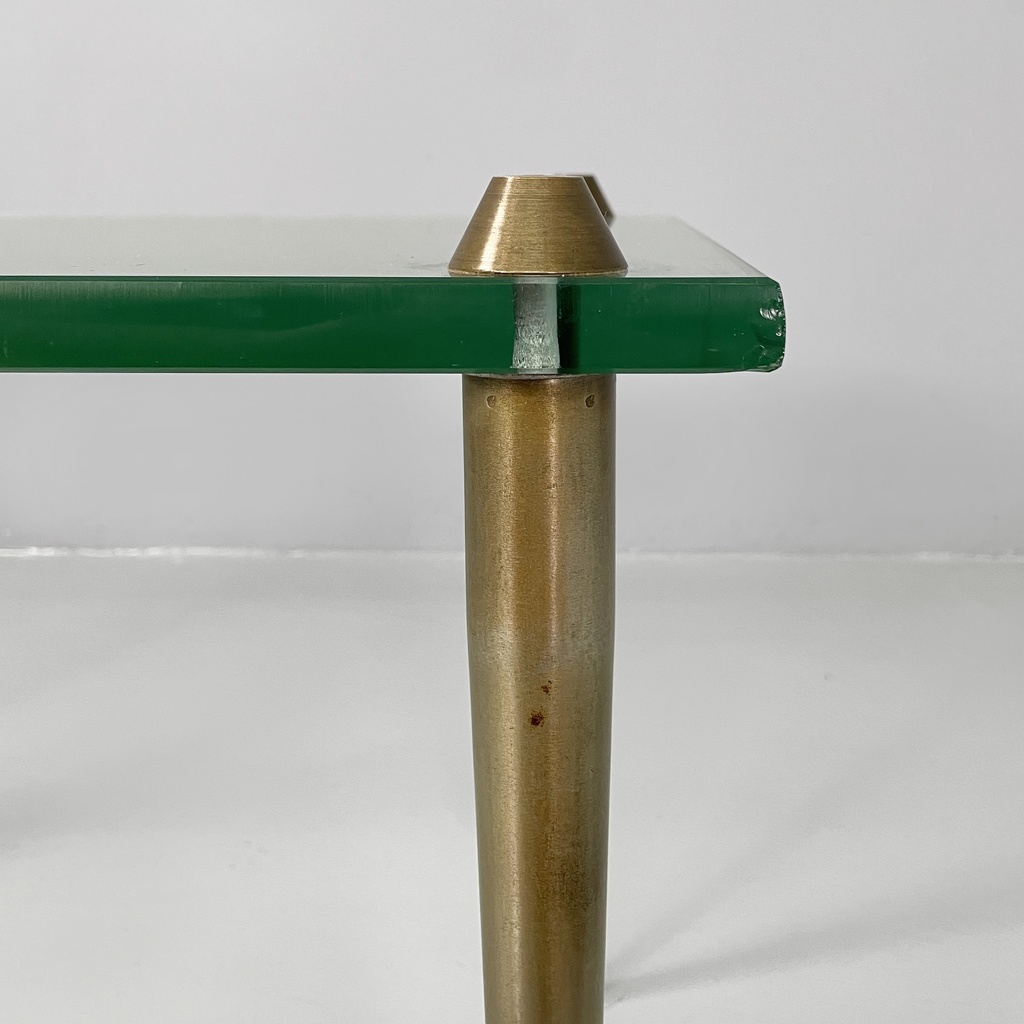 Tavolo da caffè in vetro e ottone, 1950 ca.