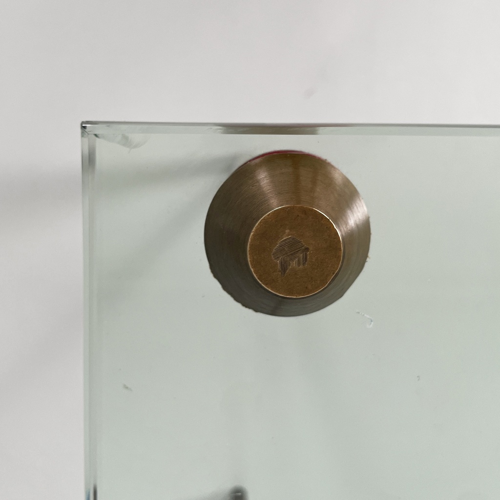 Tavolo da caffè in vetro e ottone, 1950 ca.