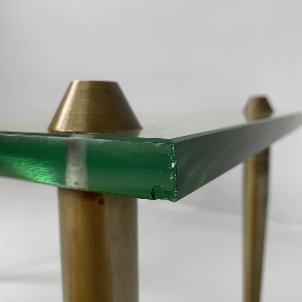 Tavolo da caffè in vetro e ottone, 1950 ca.