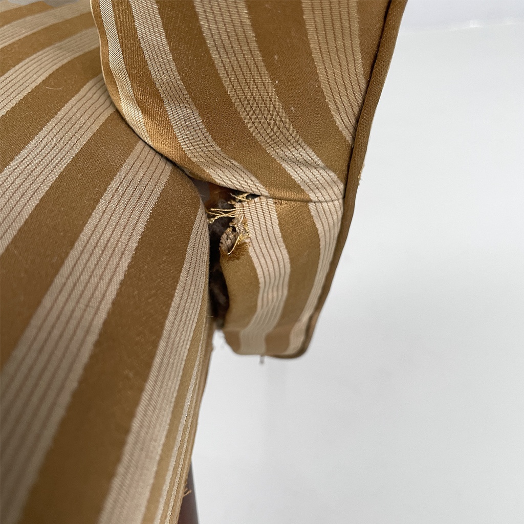 Poltrone in tessuto a righe e legno, 1950 ca.