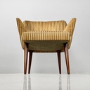 Poltrone in tessuto a righe e legno, 1950 ca.