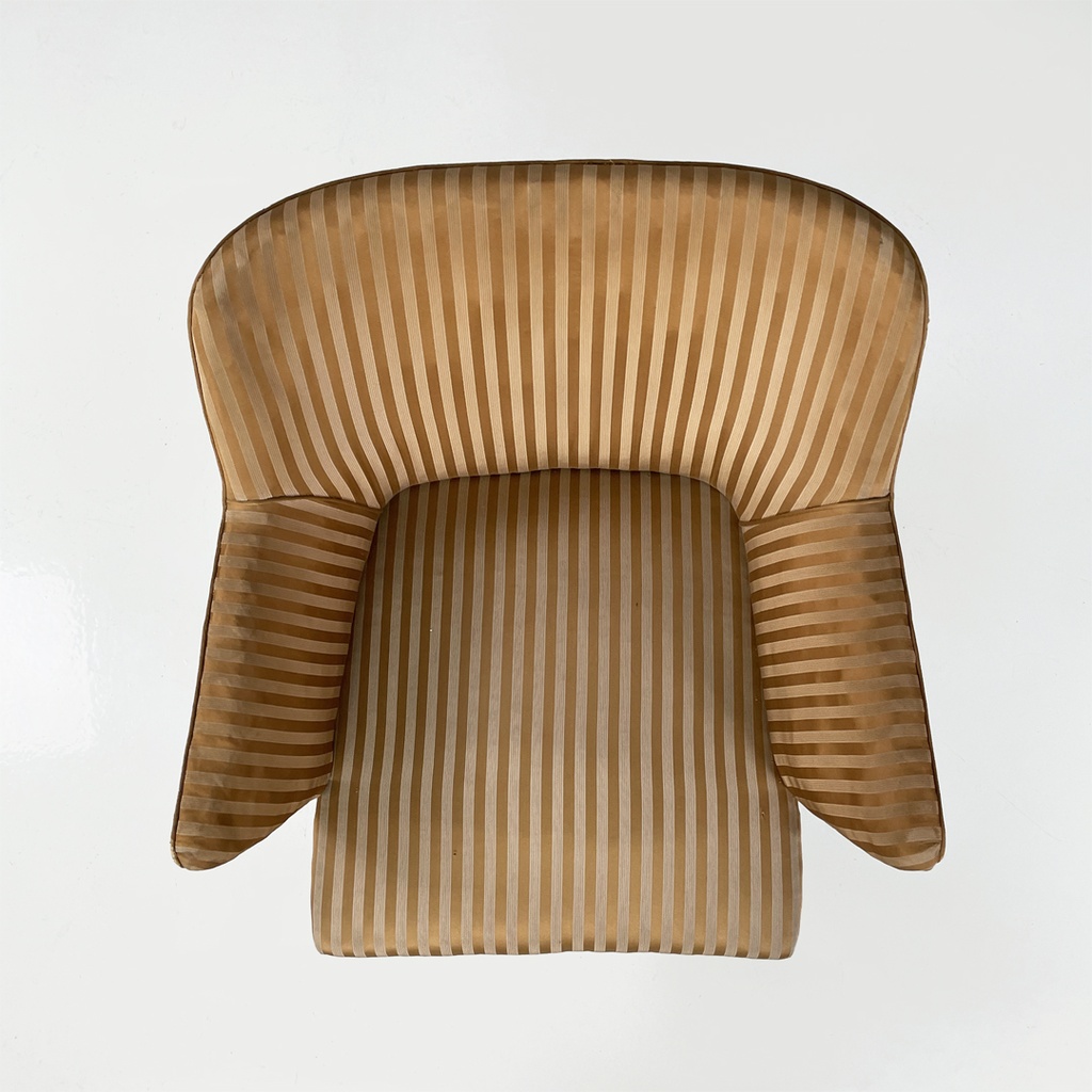 Poltrone in tessuto a righe e legno, 1950 ca.