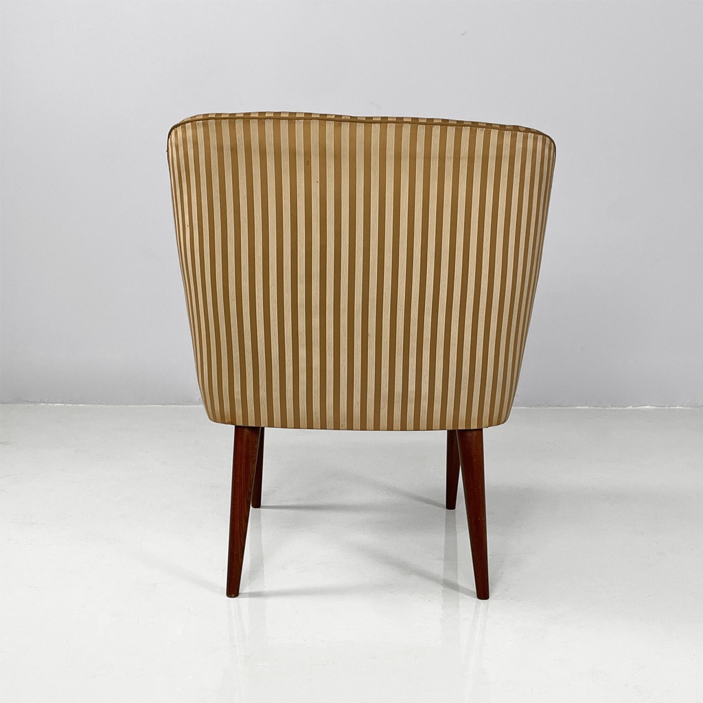 Poltrone in tessuto a righe e legno, 1950 ca.