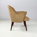 Poltrone in tessuto a righe e legno, 1950 ca.