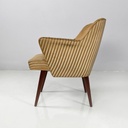 Poltrone in tessuto a righe e legno, 1950 ca.