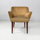 Poltrone in tessuto a righe e legno, 1950 ca.