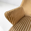 Poltrone in tessuto a righe e legno, 1950 ca.