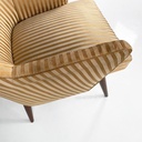 Poltrone in tessuto a righe e legno, 1950 ca.