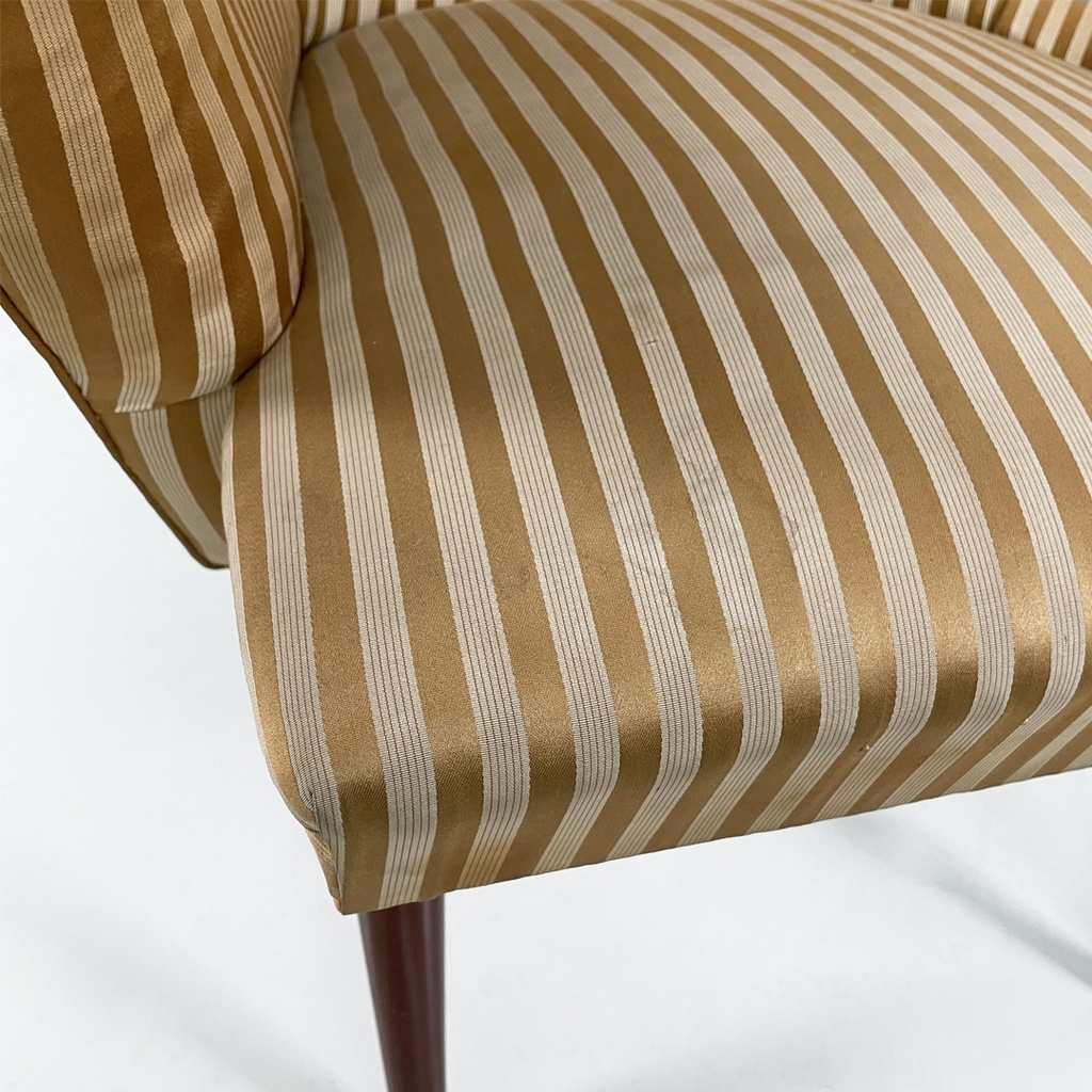 Poltrone in tessuto a righe e legno, 1950 ca.