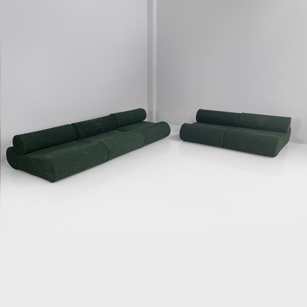 Divano modulare in tessuto verde, 2025