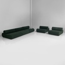 Divano modulare in tessuto verde, 2025