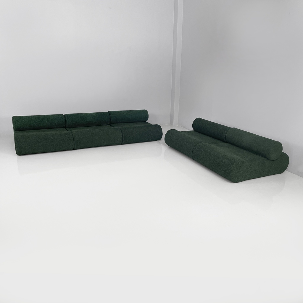 Divano modulare in tessuto verde, 2025