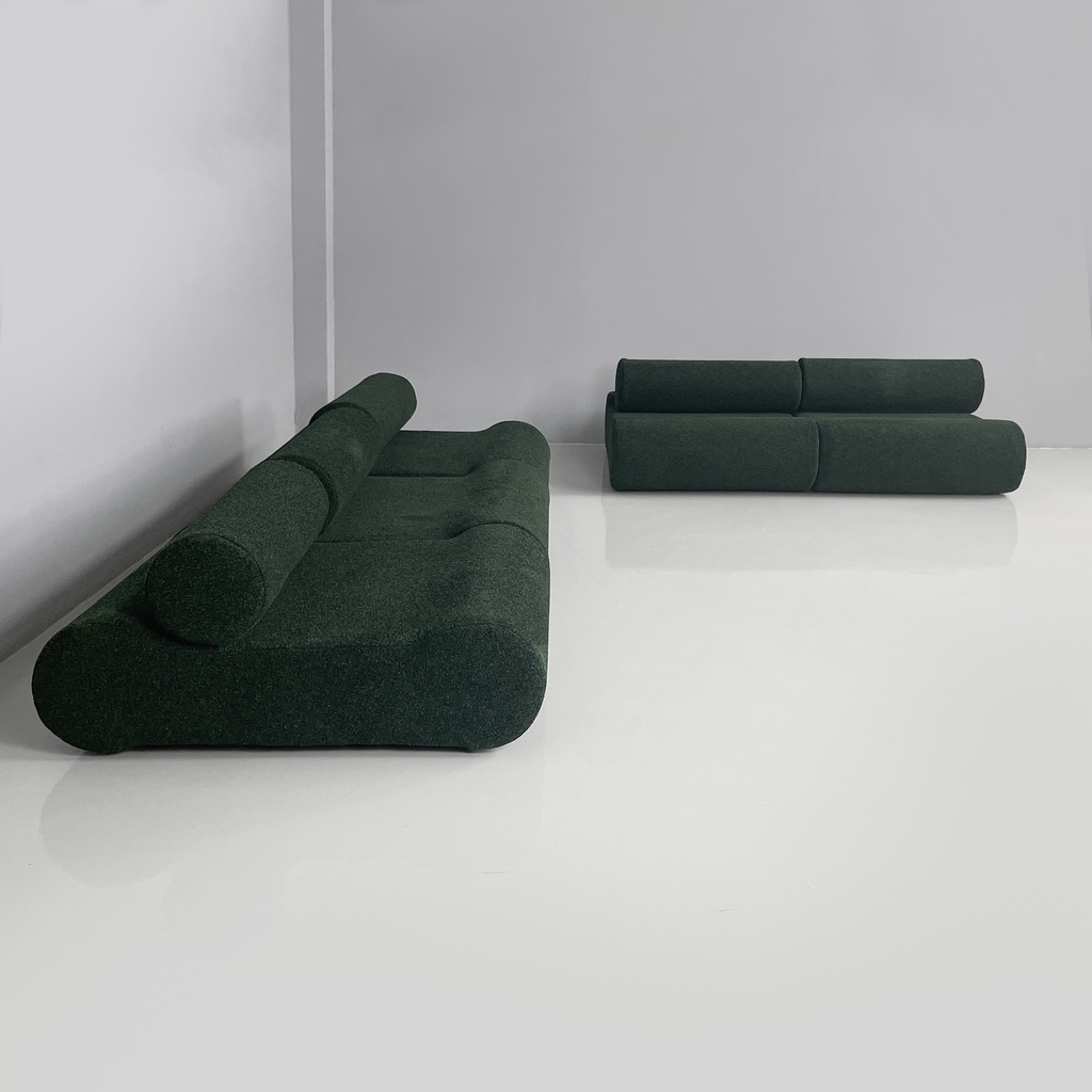 Divano modulare in tessuto verde, 2025