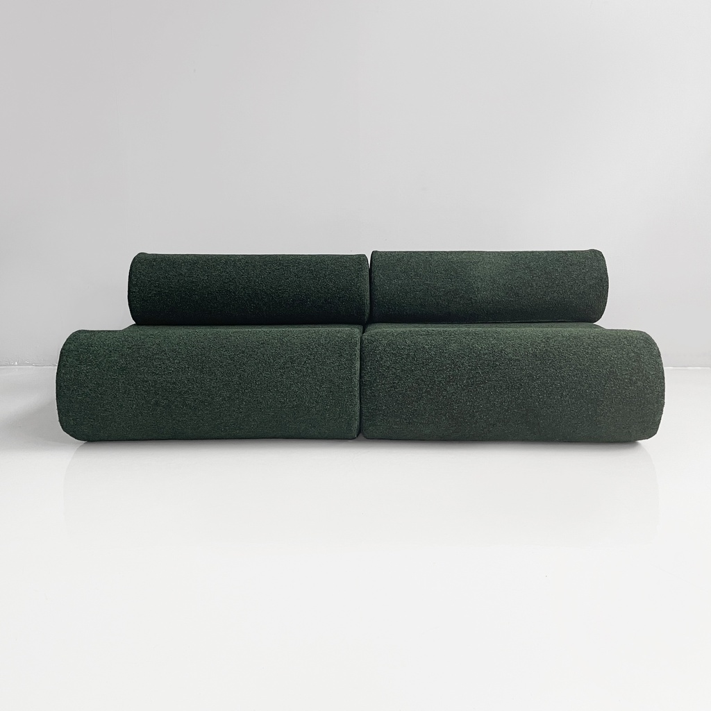 Divano modulare in tessuto verde, 2025