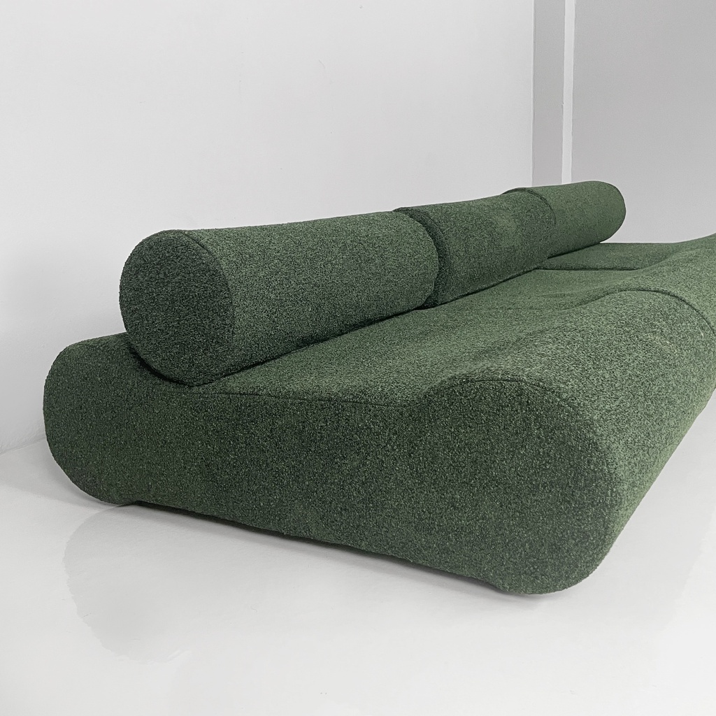 Divano modulare in tessuto verde, 2025