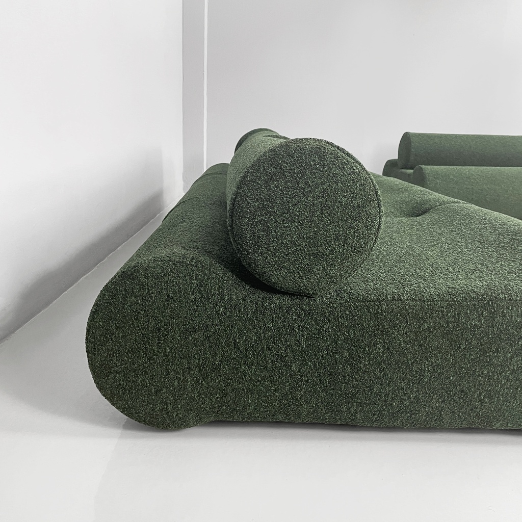 Divano modulare in tessuto verde, 2025