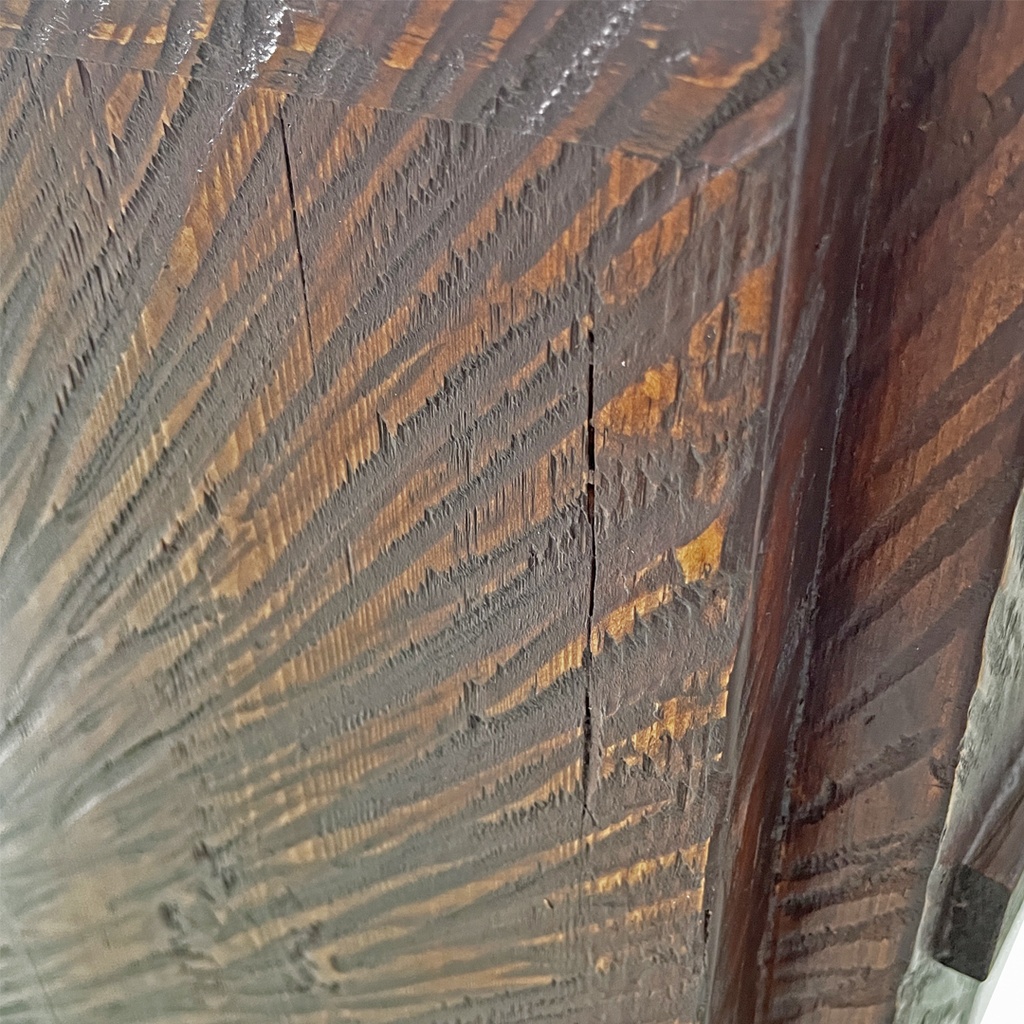 Panca in legno e tessuto, 1980 ca.