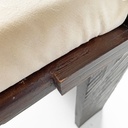 Panca in legno e tessuto, 1980 ca.